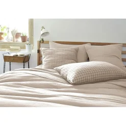 Taie d'oreiller Tissé-teint petits carreaux Déco 