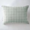 Taie d'oreiller Tissé-teint grands carreaux Déco "Gaïa Match" 60 x 60 cm & 50 x 70 cm "Gaze de Coton" - Gaïa Match Eucalyptus - 50