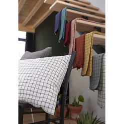 Taie d'oreiller Tissé-teint petits carreaux Déco 