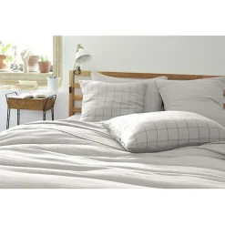 Taie d'oreiller Tissé-teint grands carreaux Déco 