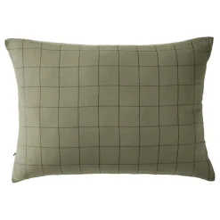 Taie d'oreiller Tissé-teint grands carreaux Déco "Gaïa Match" 60 x 60 cm & 50 x 70 cm "Gaze de Coton" - Gaïa Match Romarin - 50 x