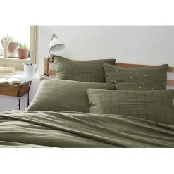 Taie d'oreiller Tissé-teint grands carreaux Déco 