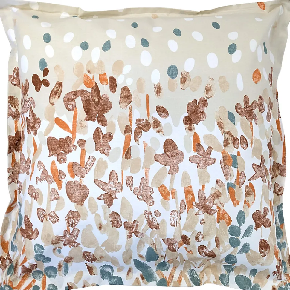 Taie d'oreiller uni 65x65 cm en coton ÉVASION pêche écru