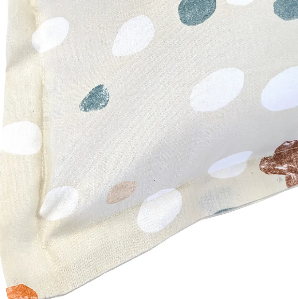 Taie d'oreiller uni 65x65 cm en coton ÉVASION pêche écru