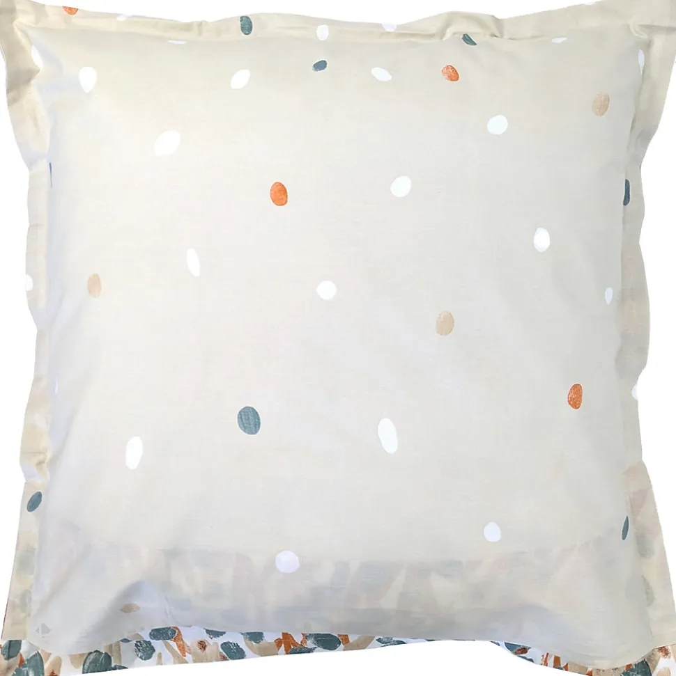 Taie d'oreiller uni 65x65 cm en coton ÉVASION pêche écru