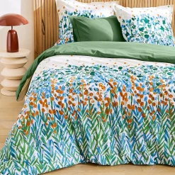 Taie d'oreiller uni 65x65 cm en coton ÉVASION Blanc vert