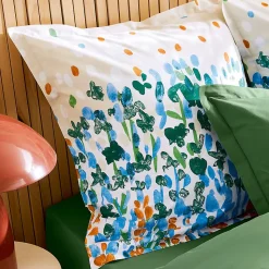 Taie d'oreiller uni 65x65 cm en coton ÉVASION Blanc vert