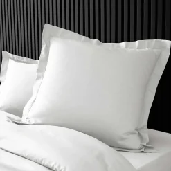 Taie d'oreiller unie 100% Percale de Coton ORIGINE (63x63 cm - Blanc)