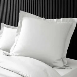 Taie d'oreiller unie 100% Percale de Coton ORIGINE (63x63 cm - Blanc)