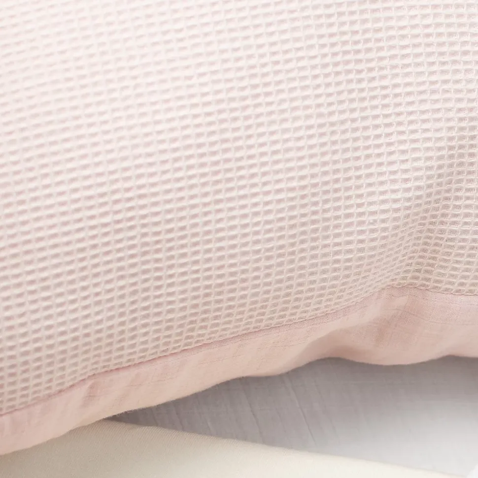 Taie d'oreiller unie en coton nid d'abeille