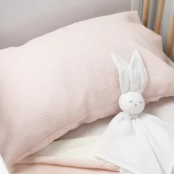 Taie d'oreiller unie en coton nid d'abeille