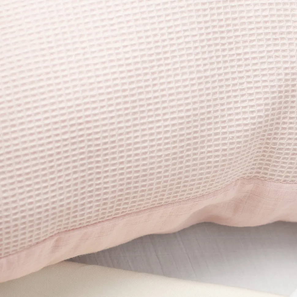 Taie d'oreiller unie en coton nid d'abeille