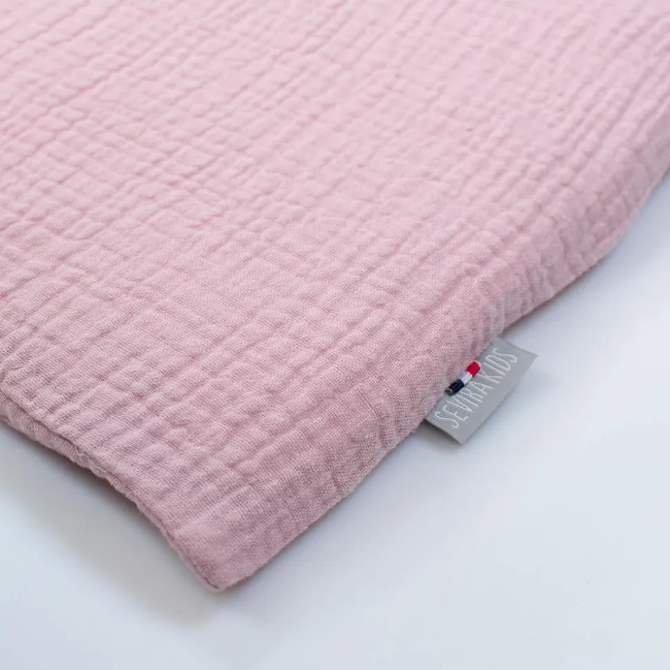 Taie d'oreiller unie en double gaze de coton