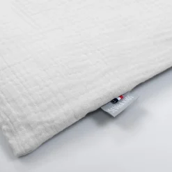 Taie d'oreiller unie en double gaze de coton