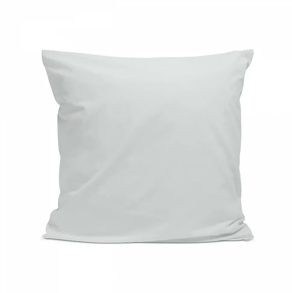 Taie d'oreiller unie 65x65cm PERCALE GRIS CLAIR