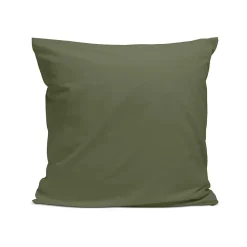 Taie d'oreiller unie 65x65cm PERCALE KAKI