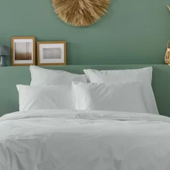 Taie d'oreiller unie 50x75cm PERCALE GRIS CLAIR