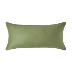 Taie d'oreiller vert mousse en coton égyptien bio 400 fils, 40x80 cm - HOMESCAPES