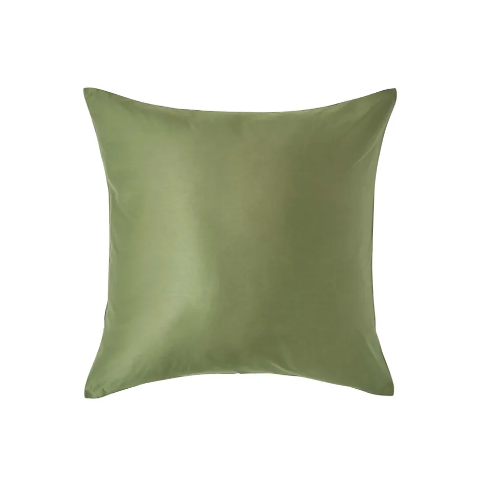Taie d'oreiller vert mousse en coton égyptien bio 400 fils, 40x40 cm - HOMESCAPES