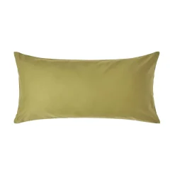 Taie d'oreiller vert olive en satin de coton égyptien 1000 fils, 40x80 cm - HOMESCAPES