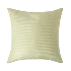Taie d'oreiller vert sauge satin rayé en coton égyptien 330 fils, 80x80 cm - HOMESCAPES