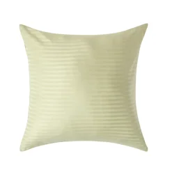 Taie d'oreiller vert sauge satin rayé en coton égyptien 330 fils, 60x60 cm - HOMESCAPES