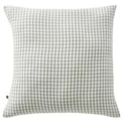 Taie d'oreiller "Vickie" 60 x 60 cm & 50 x 70 cm tissé teint "Gaze de Coton" l'Effet Papillon - Vickie Eucalyptus - Taie d'oreille