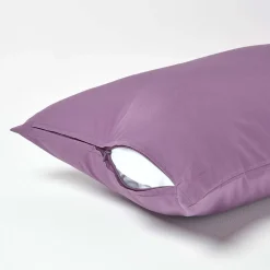 Taie d'oreiller violet 100% coton égyptien 200 fils, 40x80 cm - HOMESCAPES