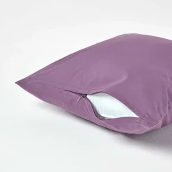 Taie d'oreiller violet 100% coton égyptien 200 fils, 40x40 cm - HOMESCAPES