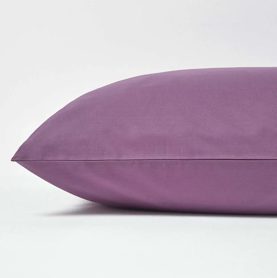 Taie d'oreiller violet 100% coton égyptien 200 fils, 60x60 cm - HOMESCAPES