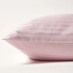 Taie d'oreiller violet satin rayé en coton égyptien 330 fils, 80x80 cm - HOMESCAPES