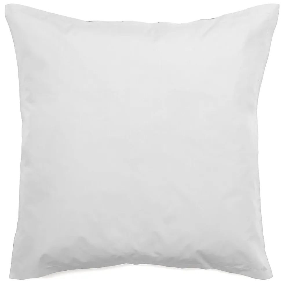 Taie d'oreiller volants plats 65x65 cm percale MANOIR gris Perle