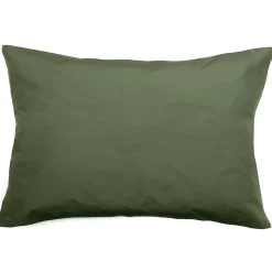 Taie d'oreiller volants plats 50x70 cm percale MANOIR vert Mousse