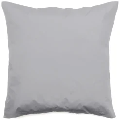 Taie d'oreiller volants plats 65x65 cm percale MANOIR gris Acier