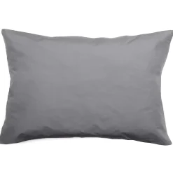 Taie d'oreiller volants plats 50x70 cm percale MANOIR gris Ardoise