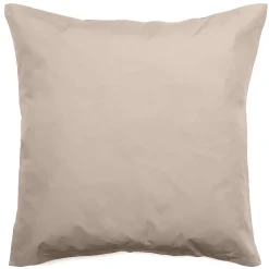 Taie d'oreiller volants plats 65x65 cm percale MANOIR beige Lin