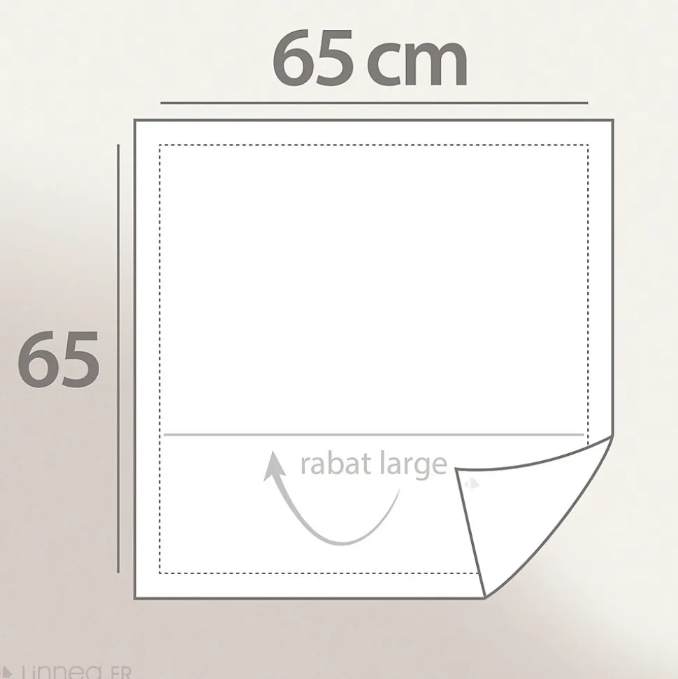 Taie d'oreiller volants plats 65x65 cm percale MANOIR gris Cendre