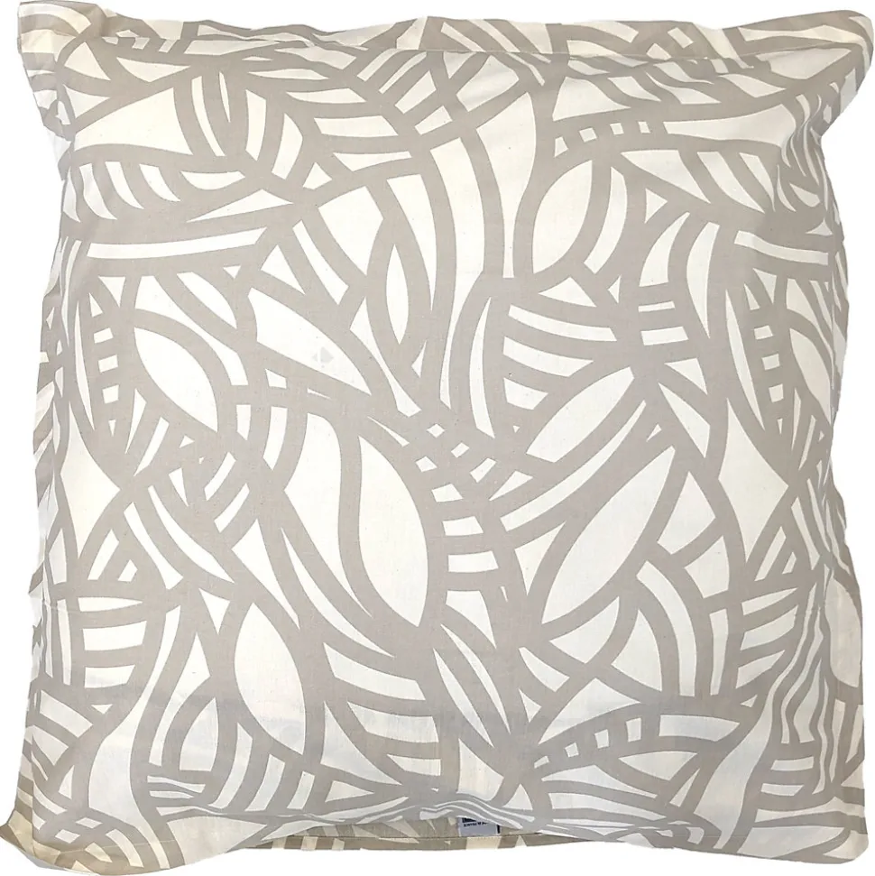 Taie d'oreiller 65x65 cm coton lavé SERENA géométrique Beige écru