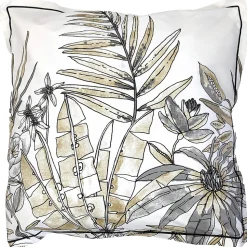 Taie d'oreiller 65x65 cm coton SUMATRA gris Fusain