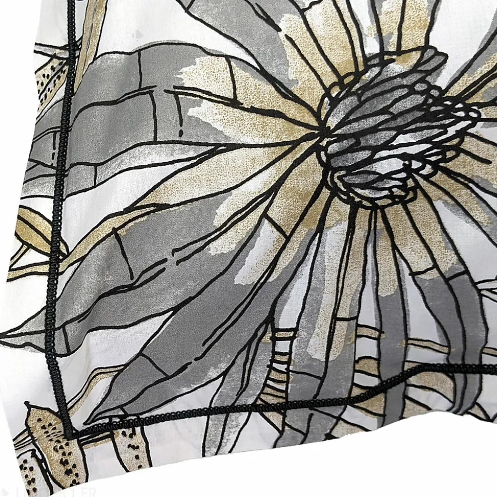 Taie d'oreiller 65x65 cm coton SUMATRA gris Fusain