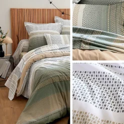 Taie d'oreiller 50x70 cm coton NIAGARA vert Kaki