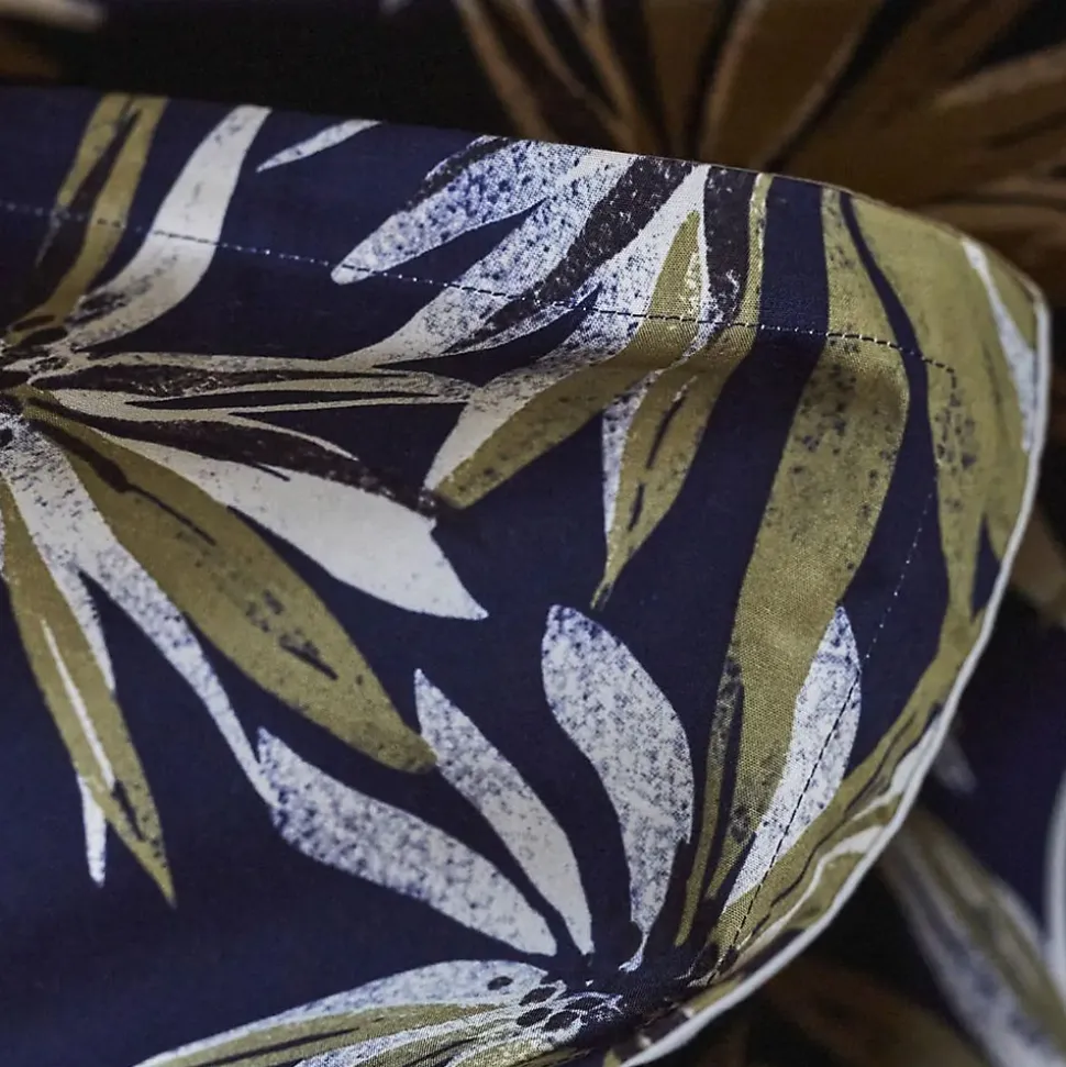 Taie d'oreiller 65x65 cm en 100% percale de coton EVERLY bleu encre