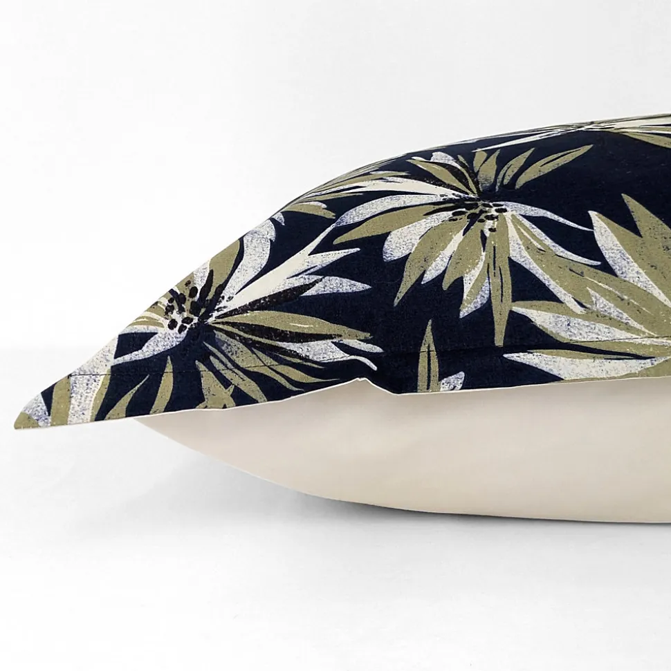 Taie d'oreiller 65x65 cm en 100% percale de coton EVERLY bleu encre