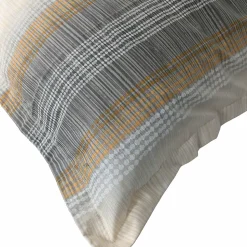 Taie d'oreiller 65x65 cm en 100% percale de coton ESTEBAN gris beige