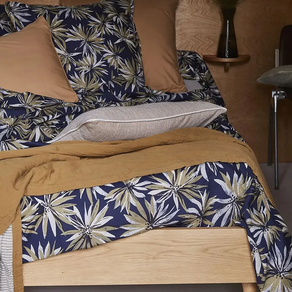 Taie d'oreiller 50x70 cm en 100% percale de coton EVERLY bleu encre