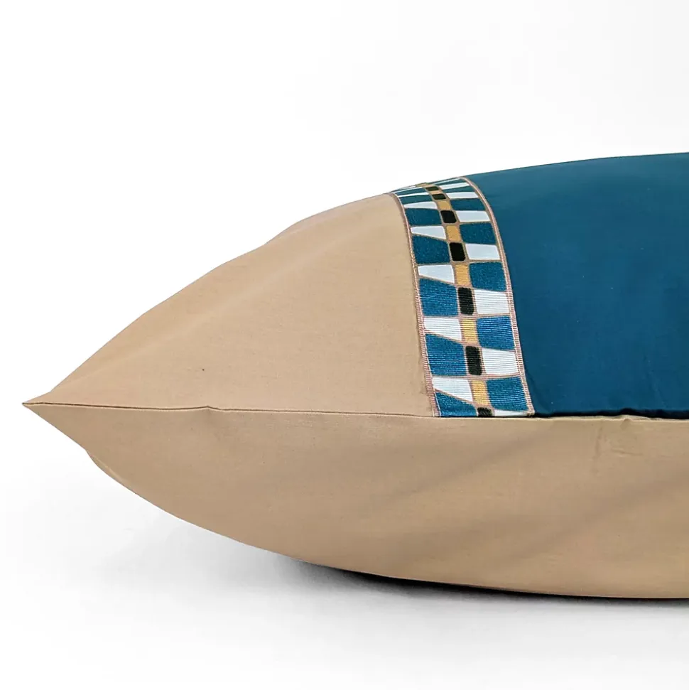 Taie d'oreiller 50x70 cm en percale de coton LINOA bleu cobalt