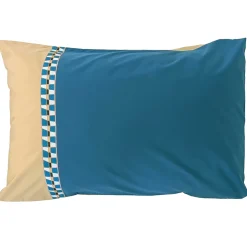 Taie d'oreiller 50x70 cm en percale de coton LINOA bleu cobalt