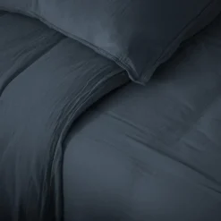 Taie d'oreiller 65x65 cm mousseline de coton MILOS noir granit