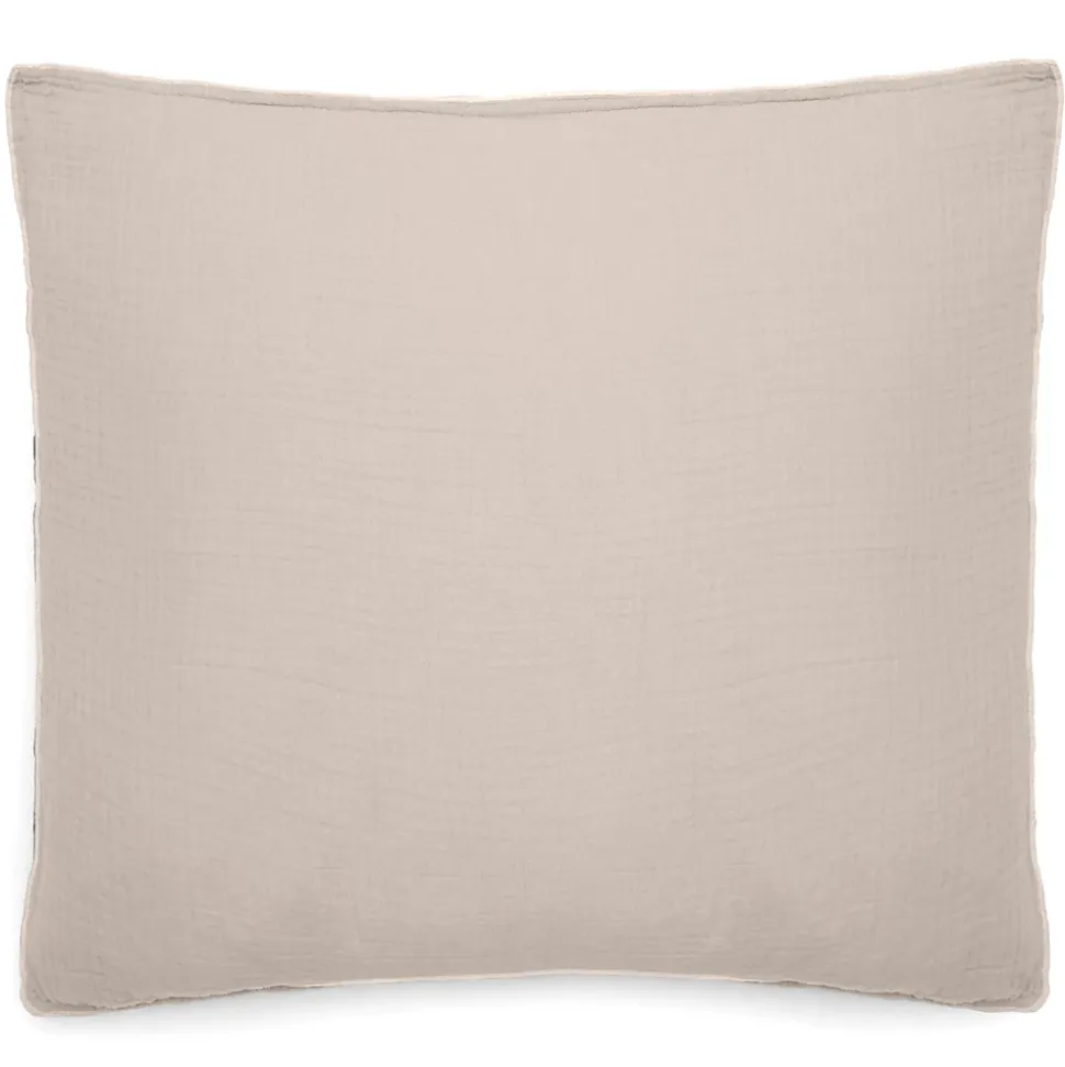 Taie d'oreiller 65x65 cm mousseline de coton MILOS beige naturel