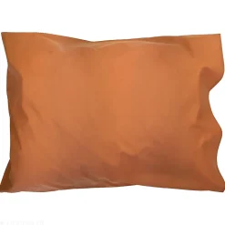 Taie d'oreiller 50x70 cm percale en coton MACASSAR Cognac